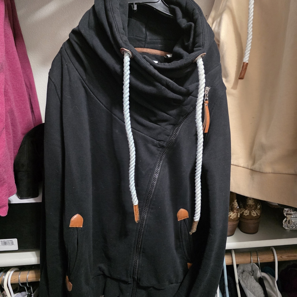 Wanakome Black Hoodie with Brown Accents